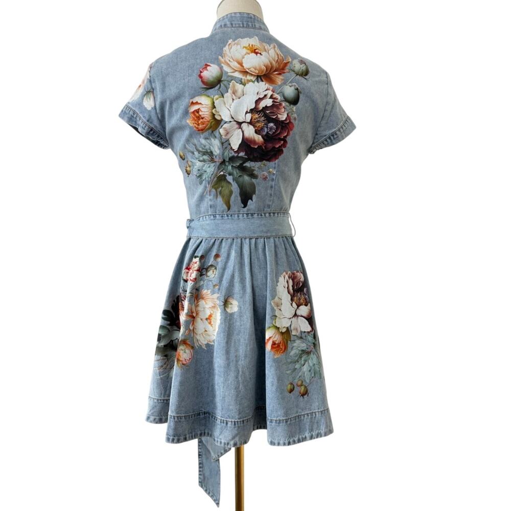 ALICE + OLIVIA Lucy Mini Denim Shirt Dress - Picture 5 of 10